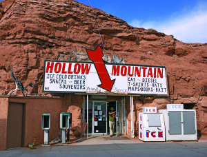 Hollow Mountain, located in Hanksville, Utah, is a convenience store inside a red sandstone hill. It was created by a miner in 1984 who wanted to build a store the best way he knew how.