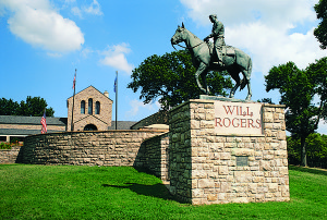 Oklahoma’s illustrious native son rides forever above his memorial in Claremore.