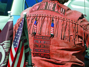 A jacket recognizing sacrifices made by veterans.