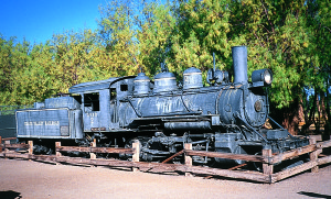 There never was a railroad in Death Valley proper, but this engine was hauled down from Death Valley Junction to the outdoor museum at Furnace Creek.