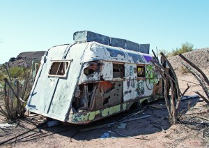 This old trailer along Parker Dam Road in California was once somebody’s home–but not recently.