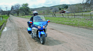 The Gold Wing GL1800 is a wonderful ride on a somewhat less open road like this.