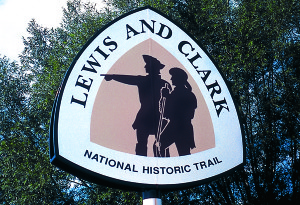 A national historic trail sign at Tendoy.