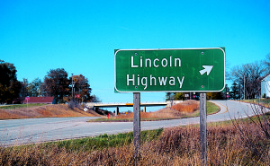 Iowa and other states are rediscovering the attraction of historic highways. Signs direct tourists at the intersection of the Lincoln and Jefferson highways near Colo, Iowa.