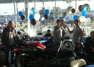 Stephane Gautronneau of France is the lucky rider for the USA tour. Here he receives the keys to the new R 1200 GS.