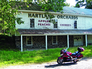 I parked outside an old apple storage shed near Markham, Virginia. Orchards still play an important role in the Appalachians.