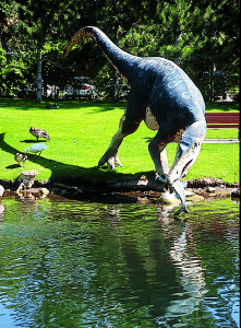 Just when you thought it was safe to go back in the water… Ogden’s Eccles Dinosaur Park is not a petting zoo.