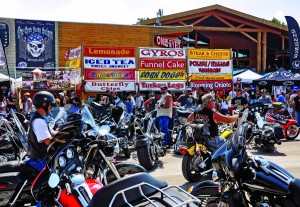 The annual motorcycle festival at Sturgis draws Harley riders from all points on the compass.   