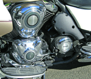 The new-for-2012 Kawasaki Air Management System reduces felt engine heat.