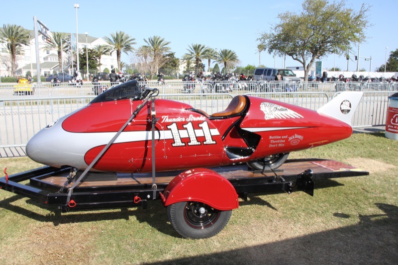 The Spirit of Munro on display at Daytona Speedway