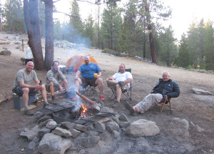 Cold beers and camaraderie around the campfire.
