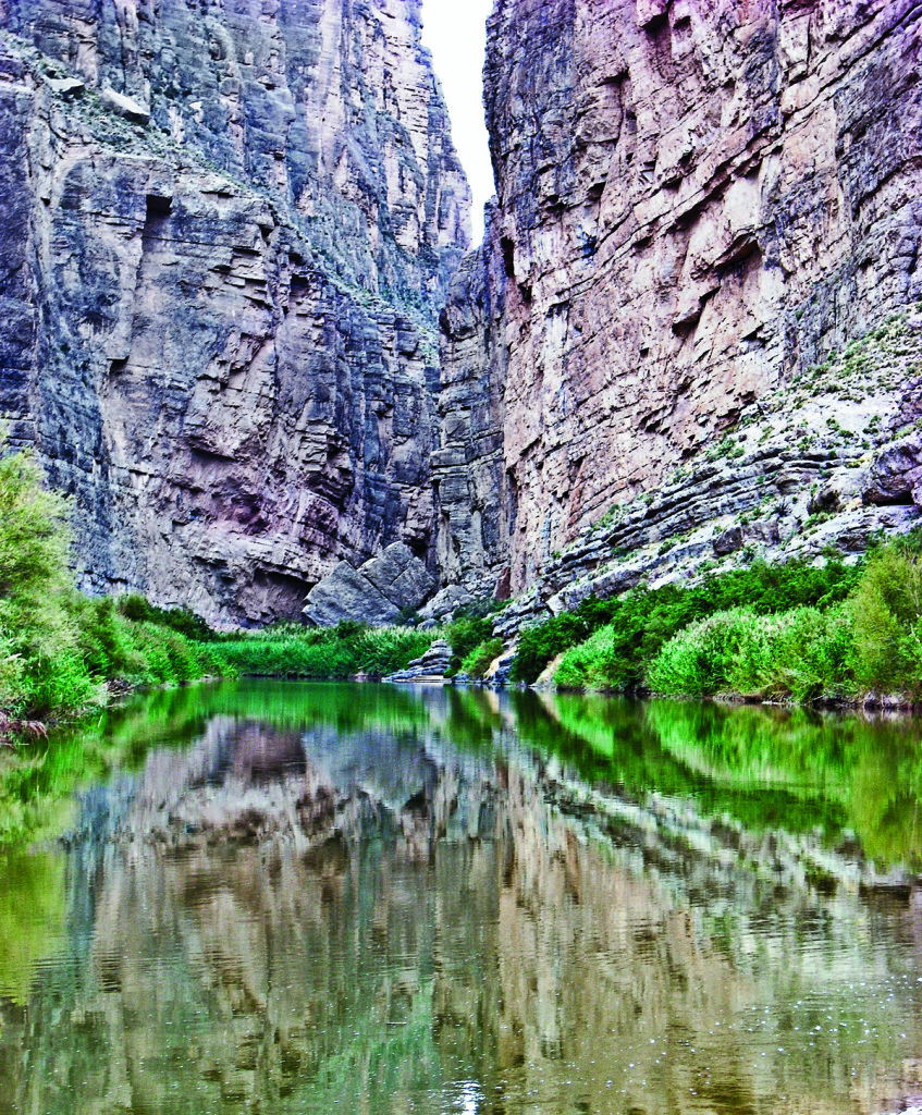 The Santa Elena Canyon in Big Bend National Park. That’s the Rio Grande, which forms the border with Mexico.