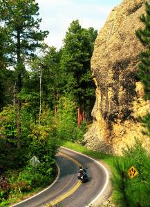 State Route 16A, the Iron Mountain Road, lures riders through the Black Hills.