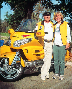 Frank and Louise Ridlon enjoy their “Wild Horse” Gold Wing sidehack.
