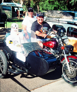 Joan DeVore, Ernie Aragon and Tom “Crash Dummy” Ridyard, members of Early Riders Club.