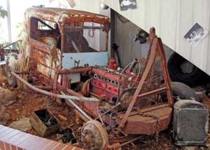 This display in the National Sprint Car Hall of Fame and Museum shows how restorers love to find their projects!