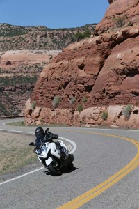 The Kymco MyRoad 700i is ready for open-road touring on back roads like Colorado's Unaweep Tabegauche Scenic Byway (CO 141).