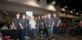 The La Crescent-Hokah High School Chopper Class shows off their build with Donnie Smith