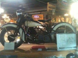 One of the vintage motorcycles at the Wheels Through Time Museum in Maggie Valley, North Carolina.
