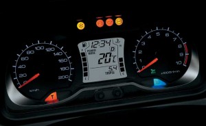 All-new instrument panel has two analog gauges and an info-rich LCD display.