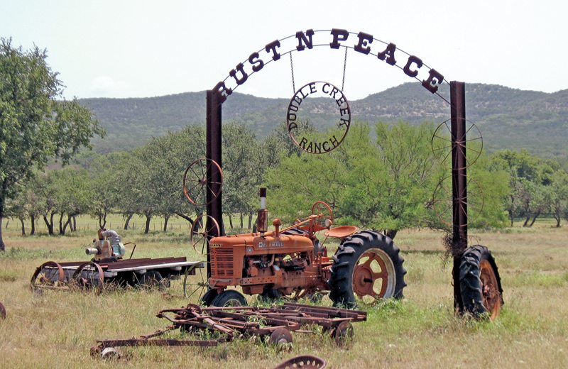 I think a little gasoline and a new battery and the Farmall might run! The rubber on it looks better than my bike tire! “Rust N Peace” is just east of Camp Wood on Ranch Road 337.