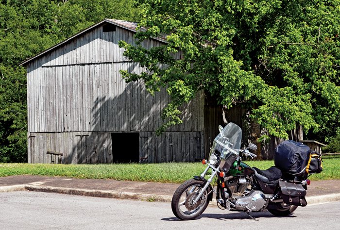 The old drying barn is part of a restored tobacco farm. Duck behind the barn for a two-mile ride on the old Trace.