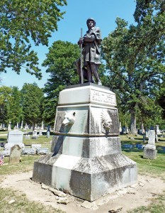 Impressive monuments and historical markers note the site of General Kenton’s final resting place in Urbana, Ohio.