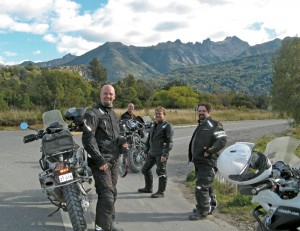 Smiles all around after our first taste of the gravel roads we’ll be riding for hundreds of miles. Left to right are Erik Stephens, Nic Mentis, Patrick Kant and John Bettencourt. 