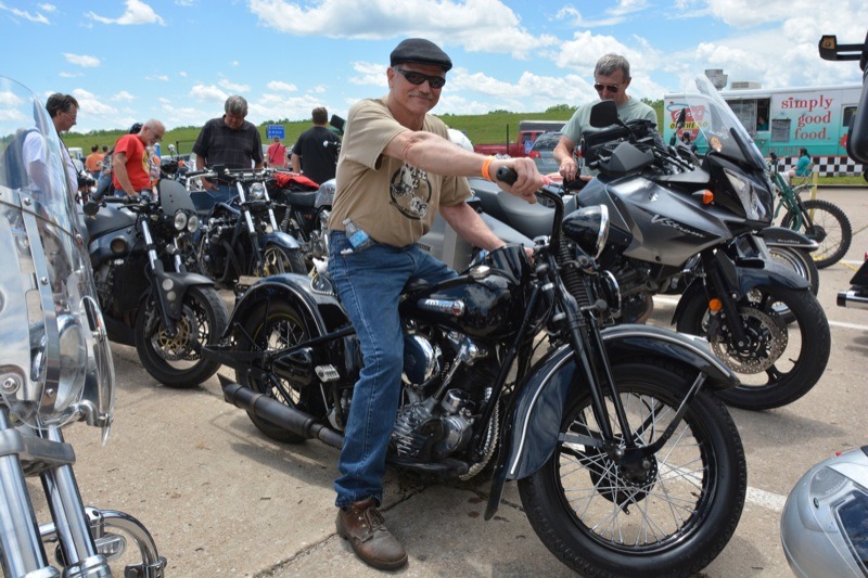 Jack Larson rode in on his ’47 Harley