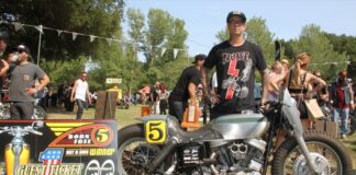 Scott "T-Bone" Jones of Noise Cycles in Santa Ana took the Best-in-Show award and earned a trip to the Mooneyes show in Japan with his café-inspired Panhead
