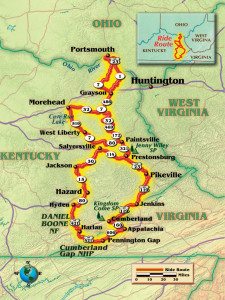 motorcycle route map in Kentucky