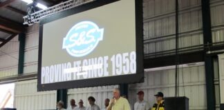 George B. Smith Jr. welcomes attendees at Friday’s opening ceremony in the Oktoberfest pavilion