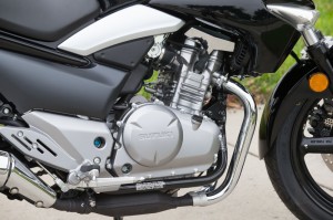 The Suzuki GW250's engine is a liquid-cooled, fuel-injected 248cc parallel twin.