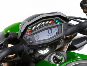 The 2014 Kawasaki Z1000's new instrument panel.