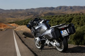 The 2014 BMW R 1200 RT comes standard with removable hard saddlebags.