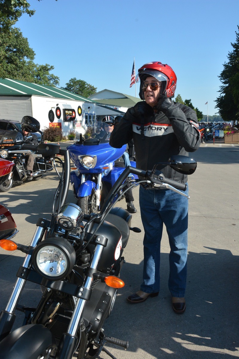 R. Lee "Gunny" Ermey gears up to lead the Ride for the Red
