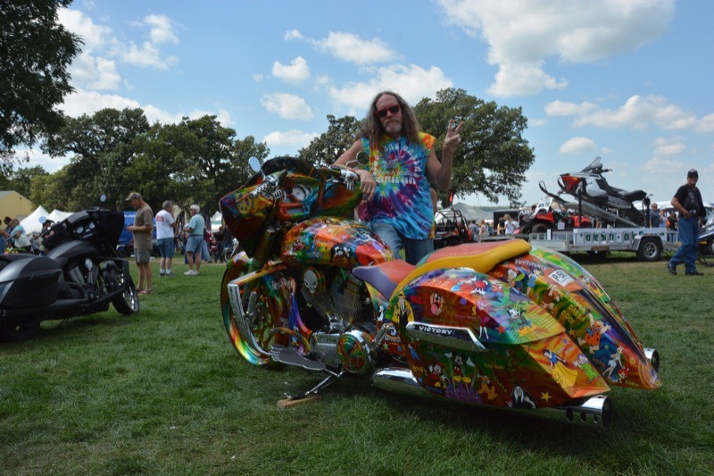 Rick Fairless of Strokers Dallas and his cartoon-custom Victory Cross Country