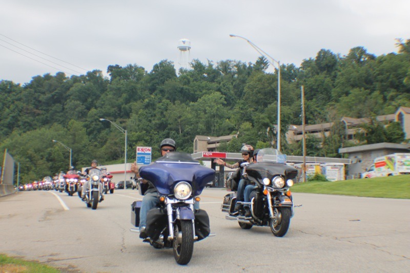 Rollin' through Morgantown during Saturday's Parade of Bikes