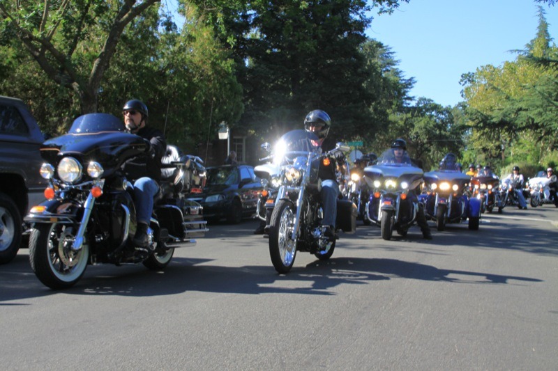 About 600 bikers saddled up after the ceremony to ride to Penn Valley