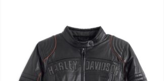Harley-Davidson Eclipse Waterproof Leather Jacket with Triple Vent System (front)