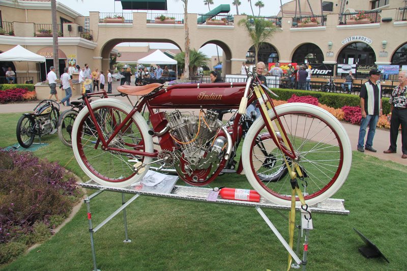 An 8-valve Indian boardtracker owned by Larry Feece, who took home multiple concours awards.