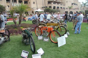 The 2013 Celebration of the Motorcycle at Del Mar featured many early bikes with skinny tires.