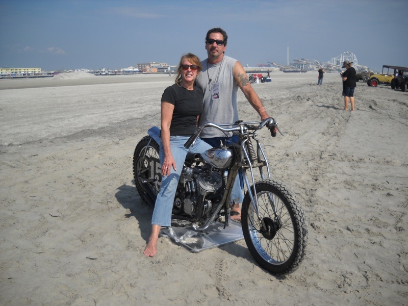 Maureen and Pete Minardi with Pete’s ’31 Indian