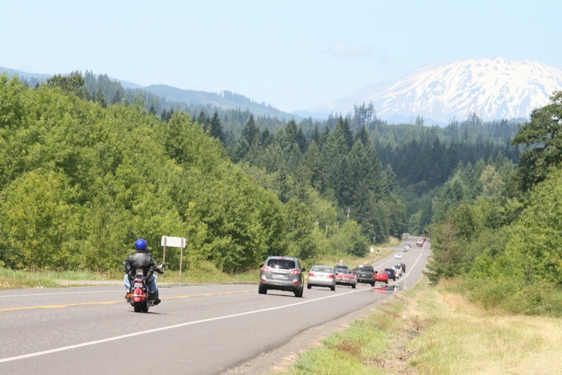Cruising Southern Washington under the watchful eye of Mt. St Helens