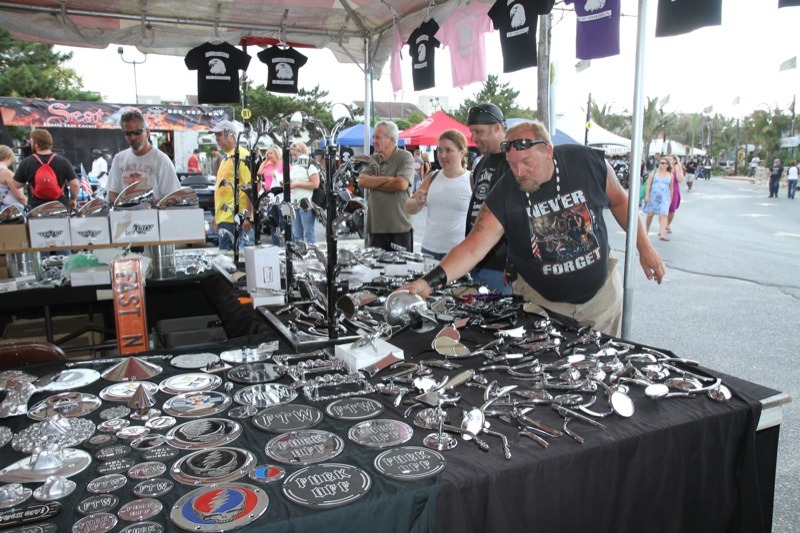 Shoppers peruse the bling at Seacrets, one of the rally venues
