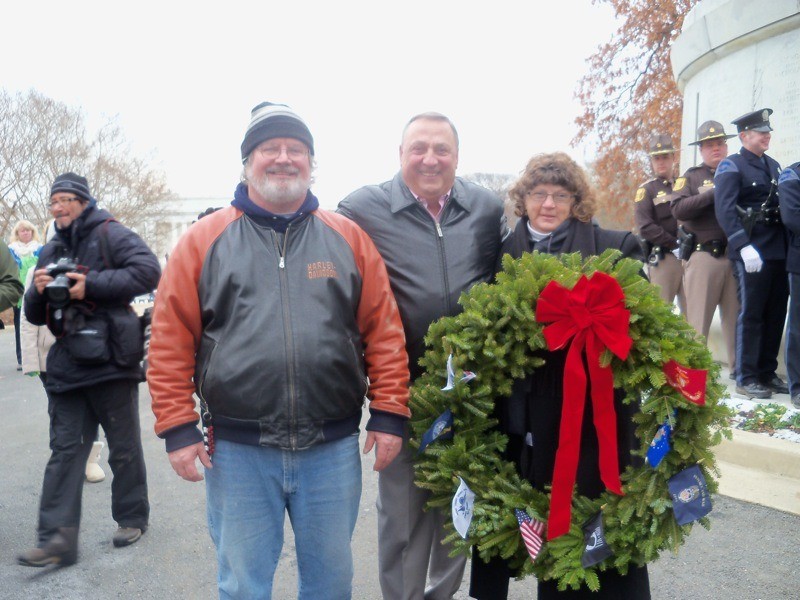 The author and his wife, Bunny, stand with Maine Governor Paul LePage