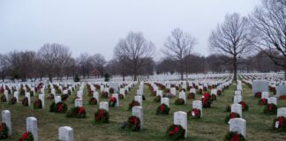A total of 143,000 wreaths were laid on the graves of fallen soldiers at Arlington National Cemetery