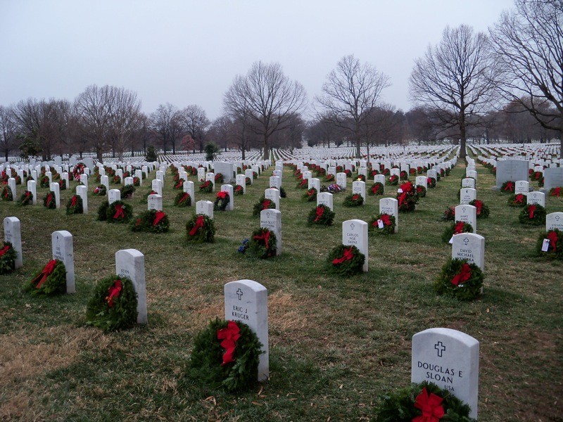 A total of 143,000 wreaths were laid on the graves of fallen soldiers at Arlington National Cemetery