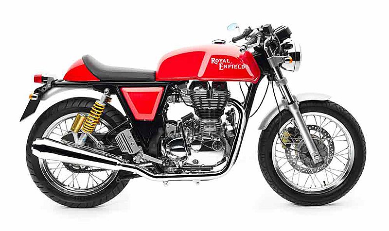 2014 Royal Enfield Continental GT Café Racer in red.