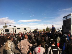 Dakar legend Jimmy Lewis organized the routes and ran the rider's meeting. He also held special off-road training classes on Friday and Sunday. (Photo by Dave Wachs)